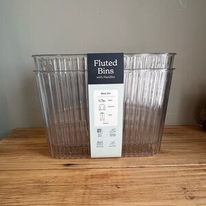 Set of Fluted Bins with Handles